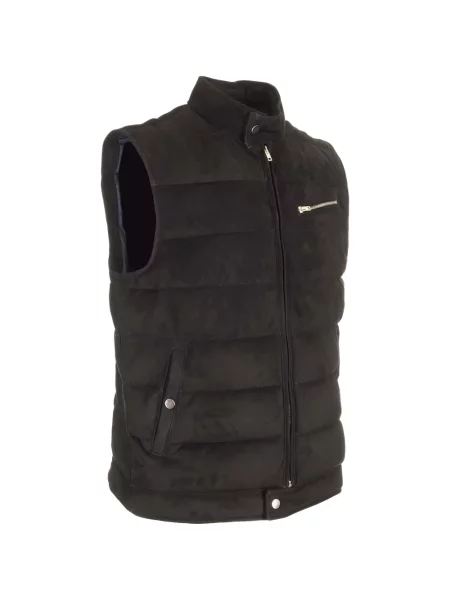 Vestă Al Duca D’aosta 1902 din piele de căprioară negru