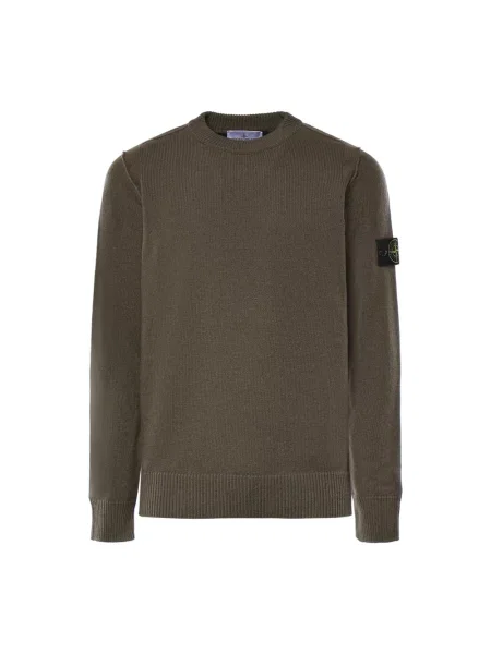 Sweter Stone Island wełniany z kamieniami zielony