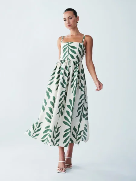 St MRLO Rochie Lanah verde alb