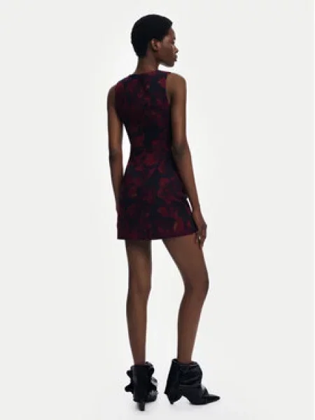 Desigual Cocktail obleka Petofrunce Bordo rdeča