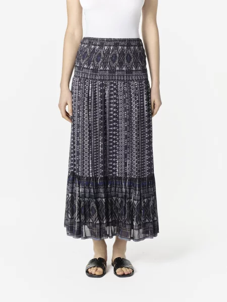 KOROSHI Fustă / albastru / bleumarin bej