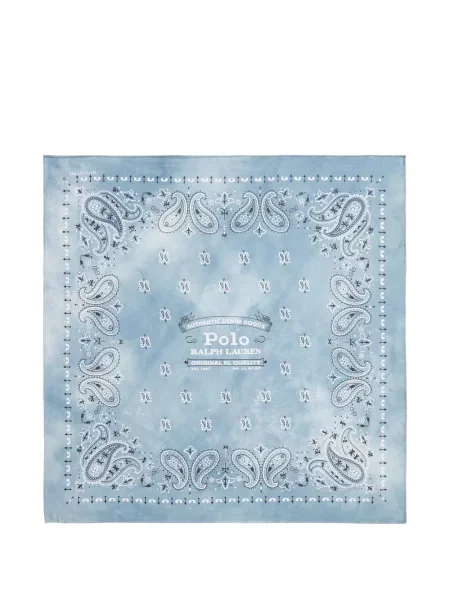 Pulover Polo Ralph Lauren tricotate cu autograf cu model paisley albastru