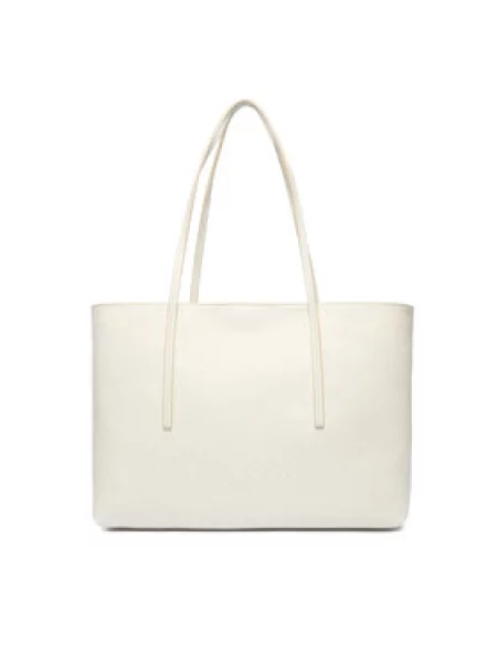 Rankinė Calvin Klein Emblem Aop Tote W/ Pouch Écru balta