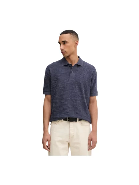 Marc O'polo Dzianinowa Koszulka Polo O Luźnym Kroju blau niebieska