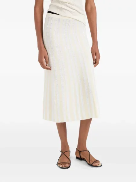 Fustă midi Proenza Schouler White Label tricotate alb