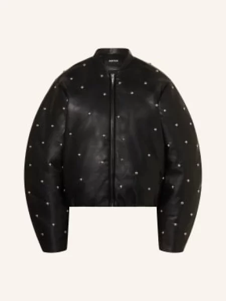 Rotate Kurtka Imitująca Skórę Z Nitami schwarz czarna