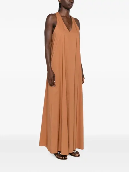 Rochie maxi Moutaki fără mâneci maro