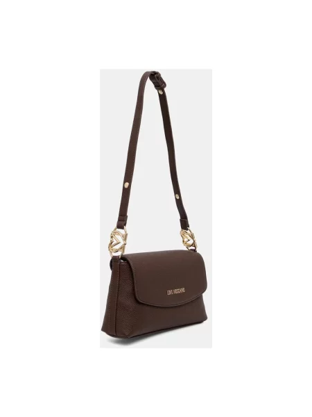 Love Moschino torebka z imitacji skóry brązowa
