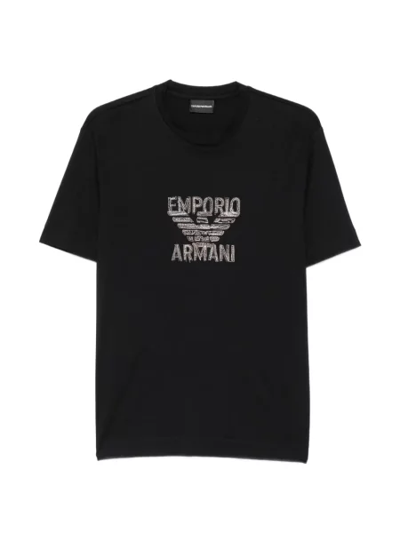 Tricou Emporio Armani cu broderie albastru