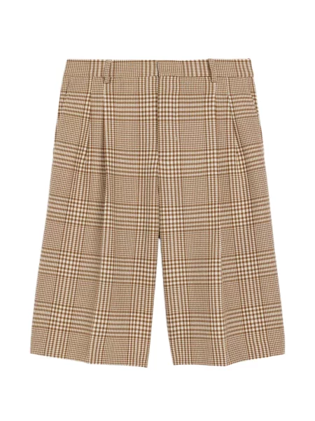 Pantaloni scurți Ami Paris de lână în carouri