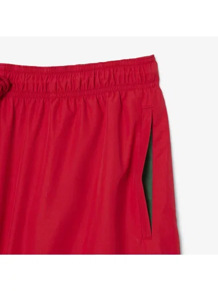 Lacoste Monochromatyczne Kąpielówki Średniej Długości czerwony