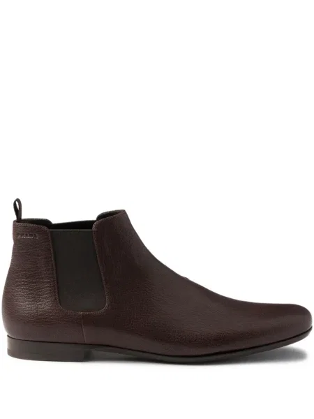 Botine chelsea Prada din piele maro