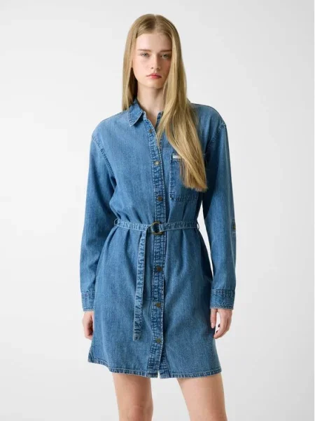 GUESS JEANS Košeľové šaty denim modrá