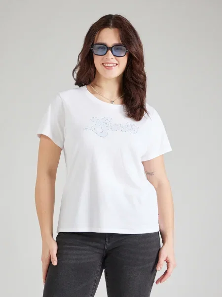 Levi's® Plus Tričko PERFECT svetlomodrá / prírodná biela
