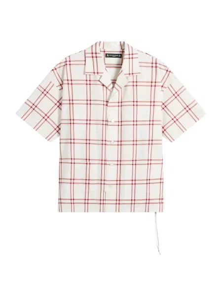 Koszula z krótkim rękawem Mastermind World w kratę z krótkim rękawem biała