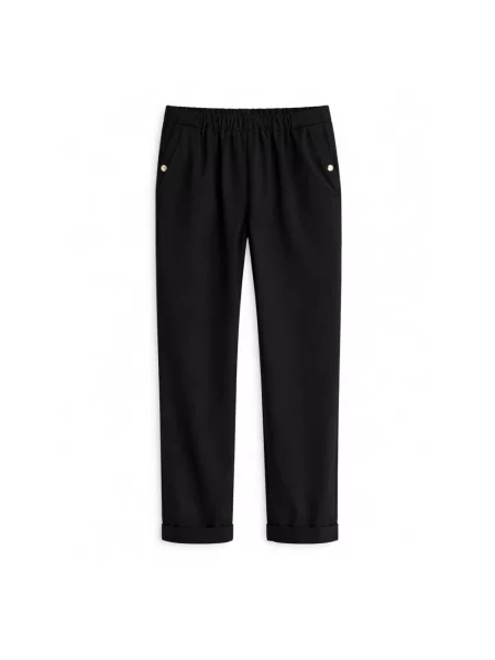 Liu Jo Spodnie Kobieta XS Spodnie slim-fit z podwiniętymi nogawkami czarny
