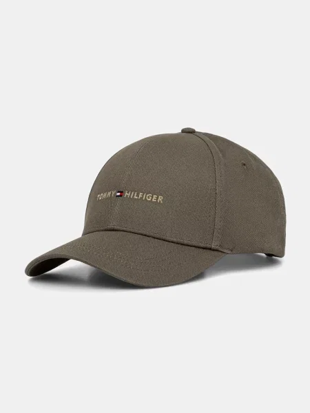 Шапка с козирка Tommy Hilfiger с изчистен дизайн зелено