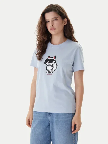 Karl Lagerfeld tricou pentru femei din IKON SKETCH albastru