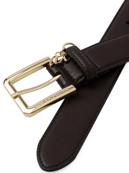 Curea Armani Exchange cu cataramă cu autograf maro