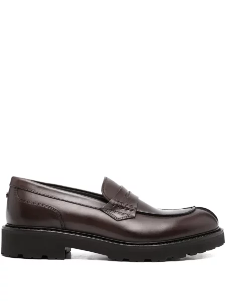 Pantofi loafer Canali din piele maro