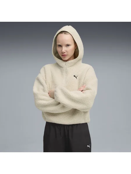 Puma bluză bej cu glugă uni alb