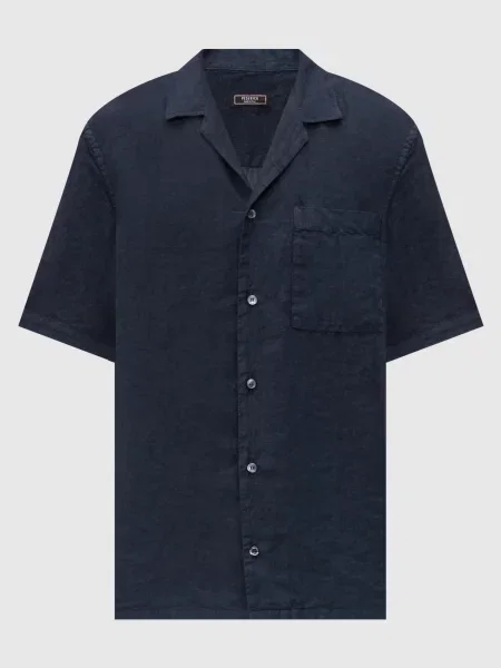 Сорочка з короткими рукавами з льону Peserico синя