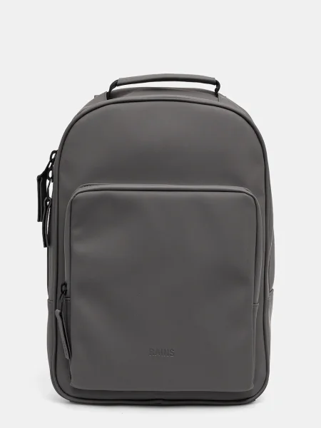Раница Rains Book Daypack W3 кафяво голям с изчистен дизайн сиво