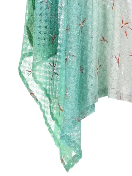 Top Missoni cu model floral tricotate verde
