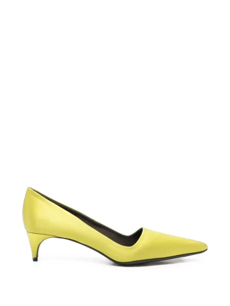 Pantofi cu toc Bernadette din satin galben