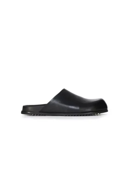 Klapki mules Rick Owens skórzane czarne