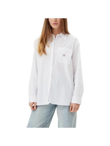 Košeľa Calvin Klein Jeans popelín biela