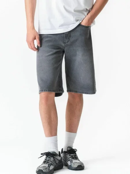 TEESHOPPEN Pantaloni Denim shorts gri