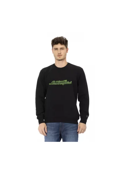 Bluza nierozpinana Automobili Lamborghini z okrągłym dekoltem czarna