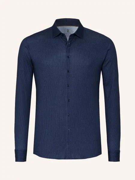 Desoto Jerseyová Košile Slim Fit tmavě / tmavě modrá