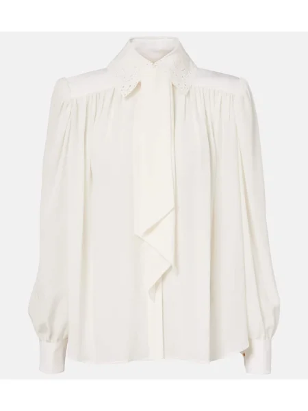 Bluză Chloé de mătase alb