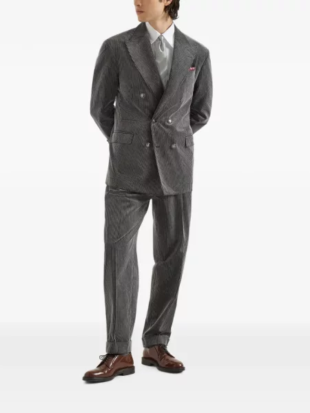 Pantaloni Brunello Cucinelli de catifea cord gri