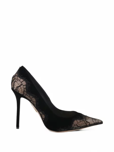 Pantofi cu toc Aquazzura de catifea negru