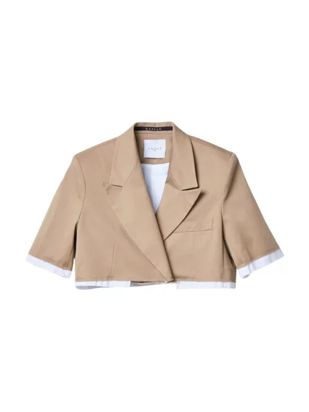 Marynarka Gaëlle Paris z krótkim rękawem safari beżowa