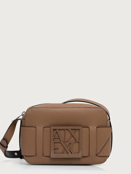 Armani Exchange geantă crossbody pentru femei cu imitație de piele bej