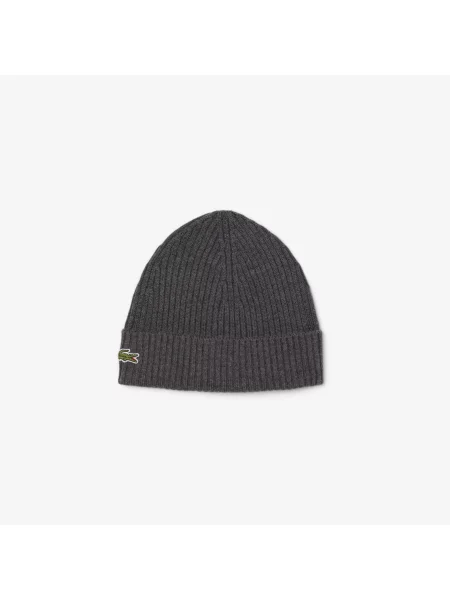 Lacoste Wełniana Czapka Unisex Melanż szara