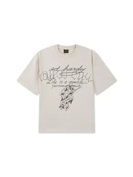 Ed Hardy Tricou ecru negru
