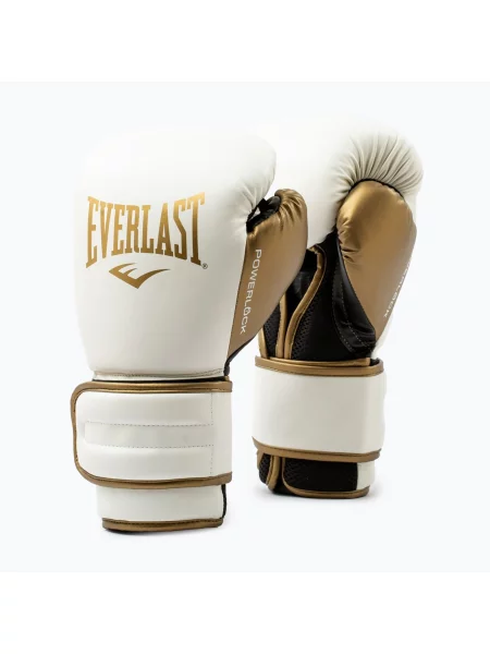 Rękawice bokserskie Everlast Powerlock 2 white/gold białe