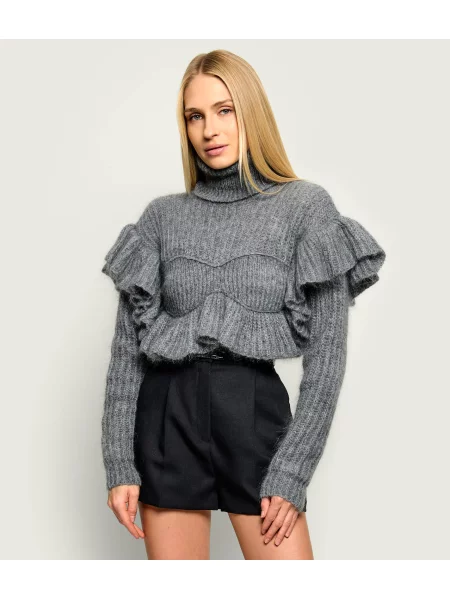 Decupat pulover Elisabetta Franchi de lână gri
