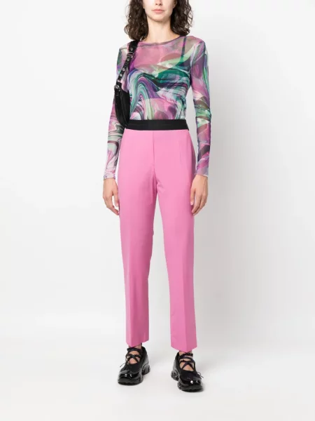 Vlněné kalhoty Msgm růžové