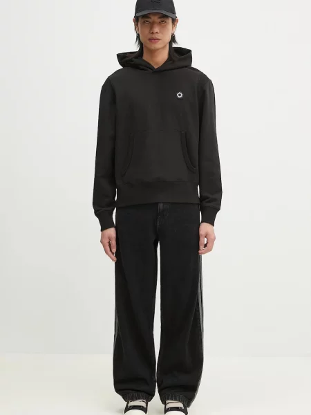 Кофта Kenzo Boke Flower з капюшоном однотонна чорний
