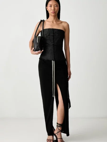 Rick Owens DRKSHDW Splintered Bustier μπλούζα κορσές γυναικεία με απλή μαύρο