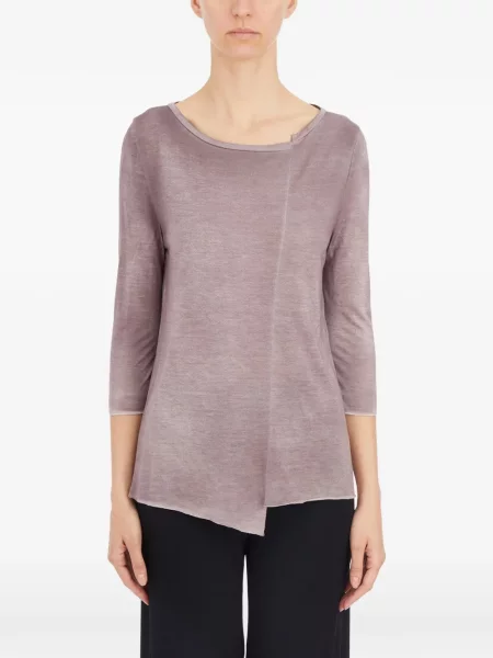 Tricou Avant Toi cu decolteu rotund violet