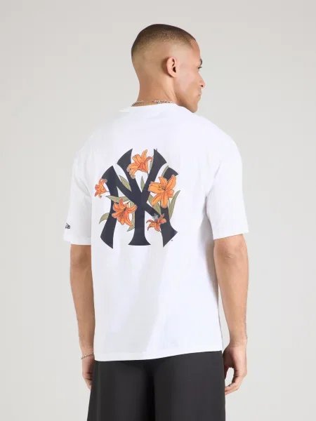 NEW ERA Tričko NEYYAN námornícka modrá / kaki / oranžová biela