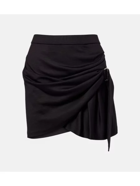 Fustă Isabel Marant de lână drapată negru