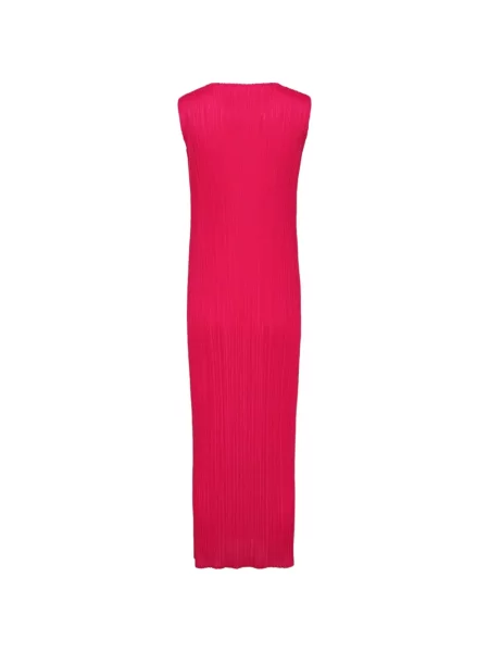 Αμάνικη μάξι φόρεμα Pleats Please Issey Miyake ροζ